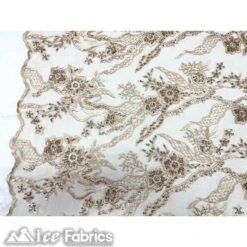 Floral Embroidery Beaded Fabric With Sequin On Mesh -Luxtex Store floral embroidery beaded fabric with sequin on mesh 674392