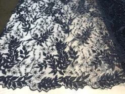 Floral Lace Fabric By The Yard_ Embroidered Beaded Fabric