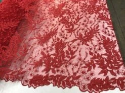 Floral Lace Fabric By The Yard_ Embroidered Beaded Fabric -Luxtex Store floral lace fabric by the yard embroidered beaded fabric 380856
