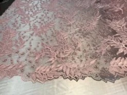 Floral Lace Fabric By The Yard_ Embroidered Beaded Fabric -Luxtex Store floral lace fabric by the yard embroidered beaded fabric 741236