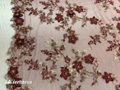 Flowers Embroidered Beaded Fabric/ Mesh Lace Fabric/ Bridal Fabric/ -Luxtex Store flowers embroidered beaded fabric mesh lace fabric bridal fabric 366513
