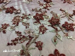 Flowers Embroidered Beaded Fabric/ Mesh Lace Fabric/ Bridal Fabric/ -Luxtex Store flowers embroidered beaded fabric mesh lace fabric bridal fabric 437316