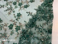 Flowers Embroidered Beaded Fabric/ Mesh Lace Fabric/ Bridal Fabric/ -Luxtex Store flowers embroidered beaded fabric mesh lace fabric bridal fabric 785018