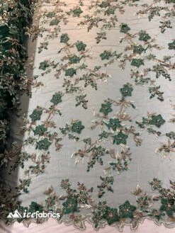 Flowers Embroidered Beaded Fabric/ Mesh Lace Fabric/ Bridal Fabric/ -Luxtex Store flowers embroidered beaded fabric mesh lace fabric bridal fabric 809398