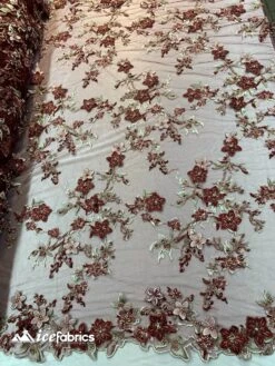 Flowers Embroidered Beaded Fabric/ Mesh Lace Fabric/ Bridal Fabric/ -Luxtex Store flowers embroidered beaded fabric mesh lace fabric bridal fabric 815584