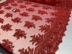 Flowers Floral Hand Beading Embroidery Lace Fabric By The Yard -Luxtex Store flowers floral hand beading embroidery lace fabric by the yard 260209