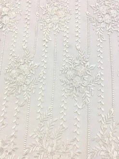 Flowers Floral White Lace Fabric / Embroidery Lace Mesh -Luxtex Store flowers floral white lace fabric embroidery lace mesh 386080