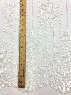 Flowers Floral White Lace Fabric / Embroidery Lace Mesh -Luxtex Store flowers floral white lace fabric embroidery lace mesh 522244
