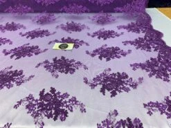 French Design Flower/Floral Mesh Lace (By The Yard) Embroidery Lace Fabric (Purple) For Tablecloths/ Runners/ Skirts/ Costumes -Luxtex Store french design flowerfloral mesh lace by the yard embroidery lace fabric purple for tablecloths runners skirts costumes 243934