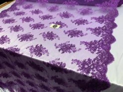 French Design Flower/Floral Mesh Lace (By The Yard) Embroidery Lace Fabric (Purple) For Tablecloths/ Runners/ Skirts/ Costumes -Luxtex Store french design flowerfloral mesh lace by the yard embroidery lace fabric purple for tablecloths runners skirts costumes 244299