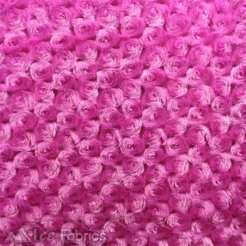 Fuchsia Minky Rose Rosebud Fabric Blanket Fabric 3 Fuchsia Minky Rose Rosebud Fabric Blanket Fabric