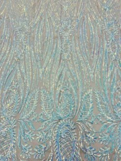 Geometric 4 Way Stretch Sequin Fabric | Baby Blue | Embroidered Fabric -Luxtex Store geometric 4 way stretch sequin fabric baby blue embroidered fabric 256871