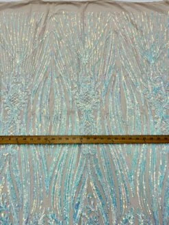 Geometric 4 Way Stretch Sequin Fabric | Baby Blue | Embroidered Fabric -Luxtex Store geometric 4 way stretch sequin fabric baby blue embroidered fabric 984236