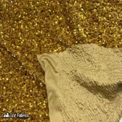Gold Emma Stretch Velvet Fabric With Embroidery Sequin -Luxtex Store gold emma stretch velvet fabric with embroidery sequin 461701