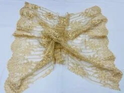 Gold Lace Fabric _ Embroidered Floral Flowers Lace On Mesh Fabric -Luxtex Store gold lace fabric embroidered floral flowers lace on mesh fabric 583159