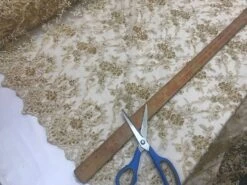 Gold New Design Embroidered Bridal Beaded Mesh Lace Fabric -Luxtex Store gold new design embroidered bridal beaded mesh lace fabric 517349