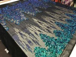 Green Luxury Design 4 Way Stretch Sequin Fabric By The Yard