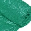 Green Luxury Design Tablecloth, Table Runner Sequin Fabric By The Yard