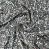 Grey Emma Stretch Velvet Fabric With Embroidery Sequin
