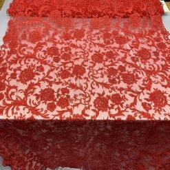 Hand Beaded Lace Fabric - Embroidery Floral Lace With Sequins And Flowers -Luxtex Store hand beaded lace fabric embroidery floral lace with sequins and flowers 238942