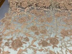 Hand Beaded Lace Fabric - Embroidery Floral Lace With Sequins And Flowers -Luxtex Store hand beaded lace fabric embroidery floral lace with sequins and flowers 418047