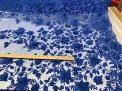 Handmade 3D Flowers Embroidered Beads And Pearls Beaded Mesh Lace Fabric -Luxtex Store handmade 3d flowers embroidered beads and pearls beaded mesh lace fabric 220261