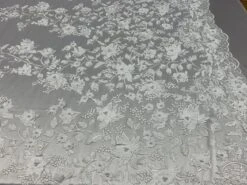 Handmade 3D Flowers Embroidered Beads And Pearls Beaded Mesh Lace Fabric -Luxtex Store handmade 3d flowers embroidered beads and pearls beaded mesh lace fabric 506083