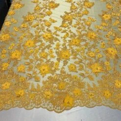 Handmade 3D Flowers Embroidered Beads And Pearls Beaded Mesh Lace Fabric -Luxtex Store handmade 3d flowers embroidered beads and pearls beaded mesh lace fabric 725157