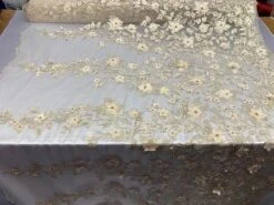 Handmade 3D Flowers Embroidered Beads And Pearls Beaded Mesh Lace Fabric -Luxtex Store handmade 3d flowers embroidered beads and pearls beaded mesh lace fabric 955174