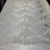 Handmade Embroidery Off-White Lace Fabric / Beaded Lace On Mesh -Luxtex Store handmade embroidery off white lace fabric beaded lace on mesh 406945