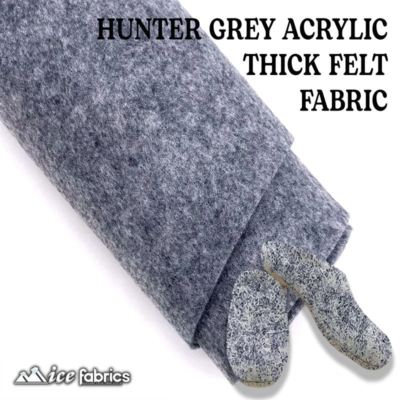 Heather Gray Acrylic Felt Fabric / 1.6mm Thick _ 72” Wide 5 Heather Gray Acrylic Felt Fabric / 1.6mm Thick _ 72” Wide - Image 3