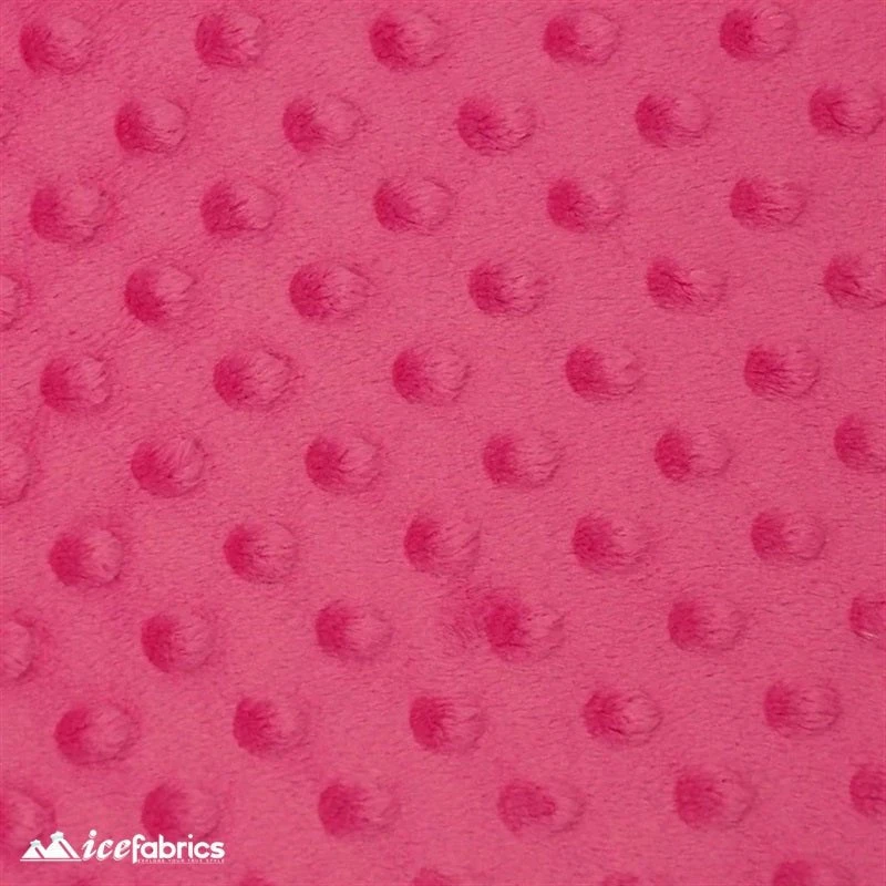 Hot Pink Dimple Polka Dot Minky Fabric / Ultra Soft / 5 Hot Pink Dimple Polka Dot Minky Fabric / Ultra Soft / - Image 3