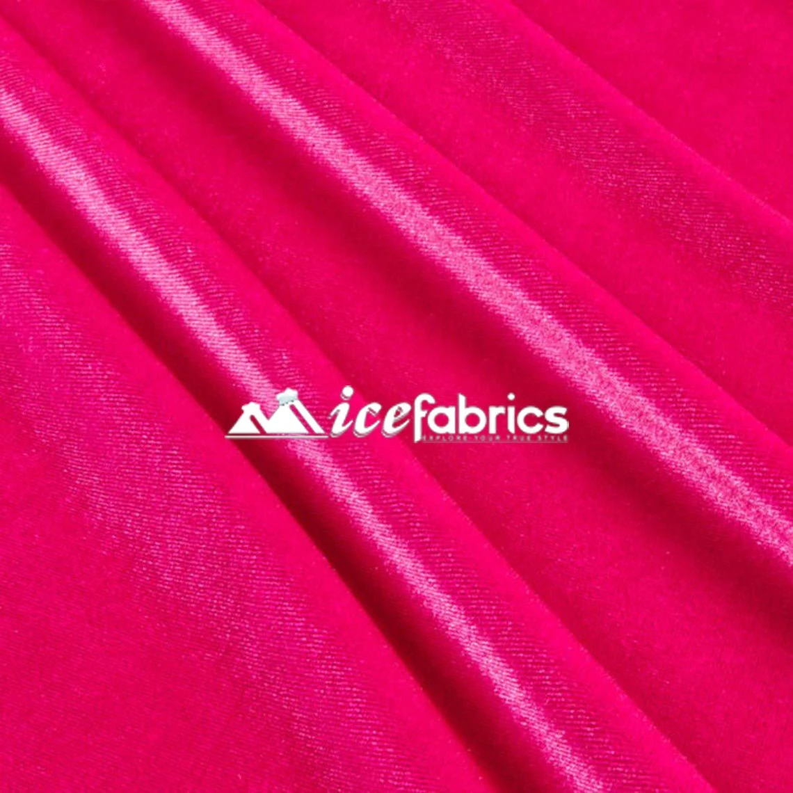 Hot Pink Luxury Stretch Velvet Fabric _ Spandex Fabric 4 Hot Pink Luxury Stretch Velvet Fabric _ Spandex Fabric - Image 2