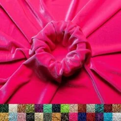 Hot Pink Wholesale Velvet Fabric Stretch | 60" Wide