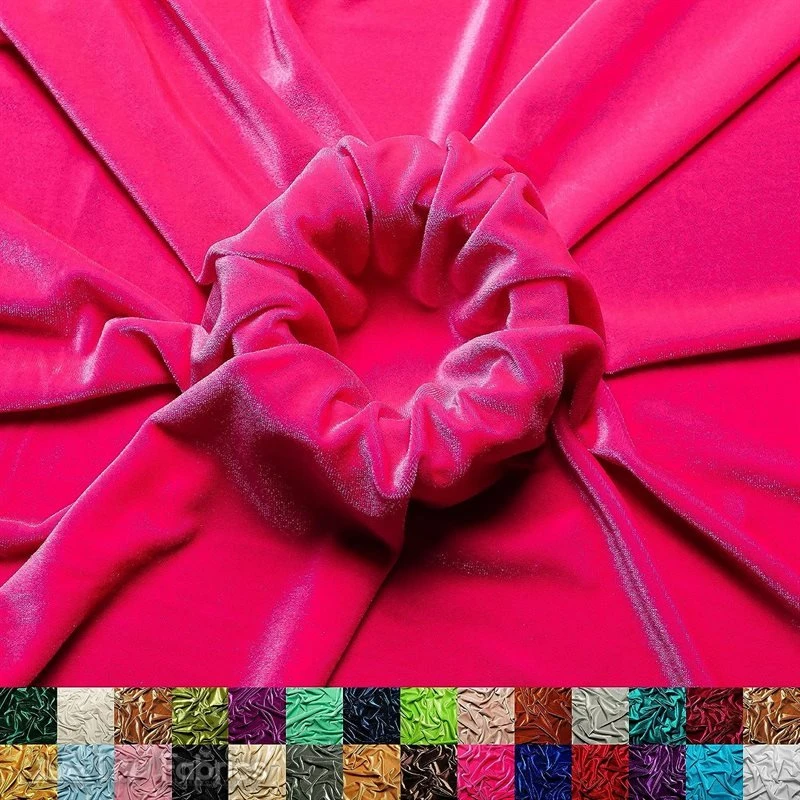 Hot Pink Wholesale Velvet Fabric Stretch | 60" Wide 3 Hot Pink Wholesale Velvet Fabric Stretch | 60" Wide