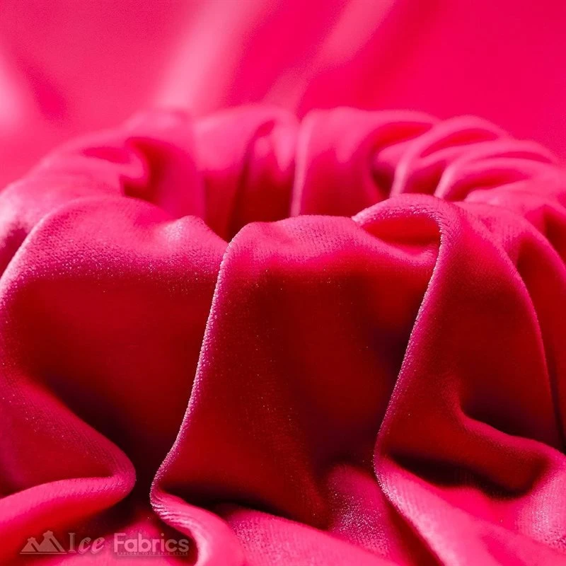 Hot Pink Wholesale Velvet Fabric Stretch | 60" Wide 4 Hot Pink Wholesale Velvet Fabric Stretch | 60" Wide - Image 2