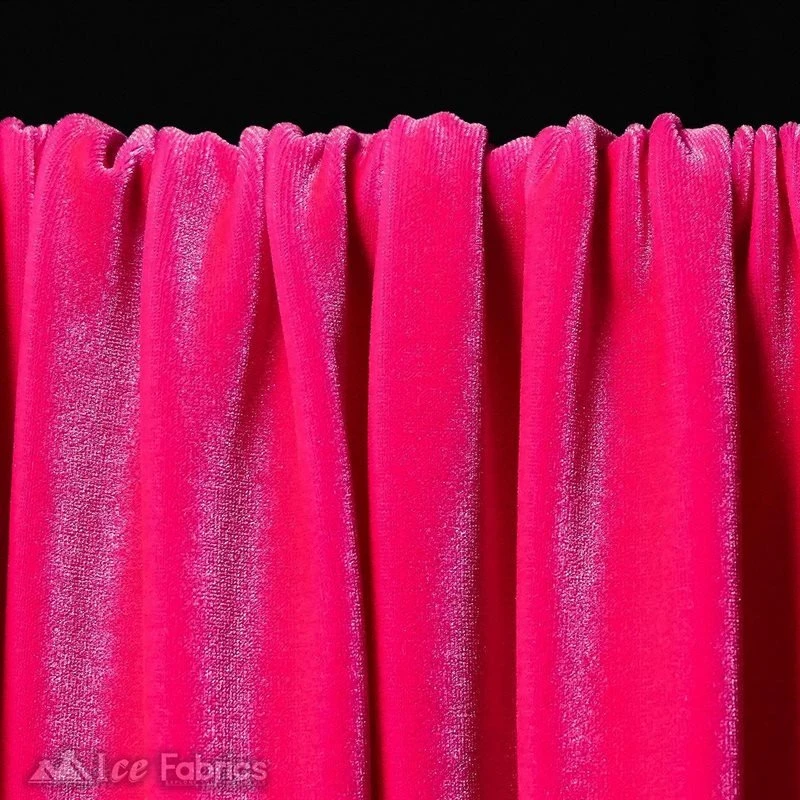 Hot Pink Wholesale Velvet Fabric Stretch | 60" Wide 6 Hot Pink Wholesale Velvet Fabric Stretch | 60" Wide - Image 4