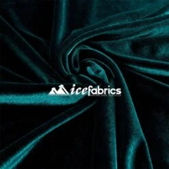 Hunter Green Velvet Fabric | 4 Way Stretch Spandex