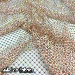 Iridescent Crystal Beaded 4 Way Stretch Fabric Fishnet -Luxtex Store iridescent crystal beaded 4 way stretch fabric fishnet 286354
