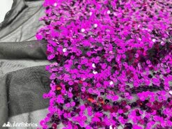 Iridescent Purple Silver 3 Tone 4 Way Stretch Sequin Fabric On Black Mesh Lace -Luxtex Store iridescent purple silver 3 tone 4 way stretch sequin fabric on black mesh lace 144457