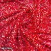 Iridescent Red Emma Embroidery Sequin Velvet Fabric By The Yard
