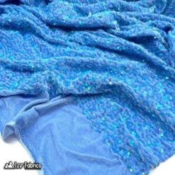 Iridescent Sky Blue Emma Embroidery Sequin Velvet Fabric By The Yard -Luxtex Store iridescent sky blue emma embroidery sequin velvet fabric by the yard 125994