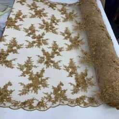 ITALIAN Heavy Embroidery Hand Beaded Mesh Lace Fabric Sold By The Yard -Luxtex Store italian heavy embroidery hand beaded mesh lace fabric sold by the yard 787048