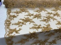 ITALIAN Heavy Embroidery Hand Beaded Mesh Lace Fabric Sold By The Yard -Luxtex Store italian heavy embroidery hand beaded mesh lace fabric sold by the yard 840119