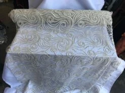 Ivory Beaded Floral Bridal Lace Flower Mesh Dress Wedding Sequins