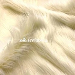 Ivory Shaggy Mohair Long Pile Faux Fur Fabric By The Yard