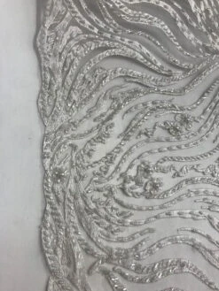 Latest French Design Bridal Embroidered Lace With Beads And Sequins Mesh Fabric -Luxtex Store latest french design bridal embroidered lace with beads and sequins mesh fabric 300478