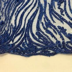 Latest French Design Bridal Embroidered Lace With Beads And Sequins Mesh Fabric -Luxtex Store latest french design bridal embroidered lace with beads and sequins mesh fabric 355005