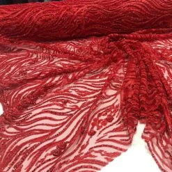 Latest French Design Bridal Embroidered Lace With Beads And Sequins Mesh Fabric
