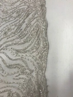 Latest French Design Bridal Embroidered Lace With Beads And Sequins Mesh Fabric -Luxtex Store latest french design bridal embroidered lace with beads and sequins mesh fabric 860025